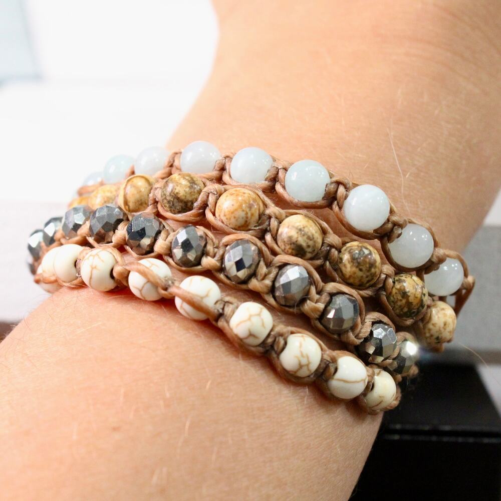 Handmade Bohemian-Style Multi-Layered Beaded Bracelet NWOT